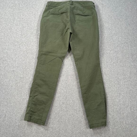 Old Navy Pixie Mid Rise Pants Women's 6 Olive Green Straight Leg Pockets - Picture 8 of 8